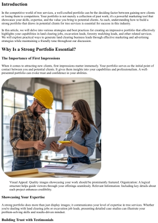 “Building a Strong Portfolio That Draws In Potential Clients for Tree Services”