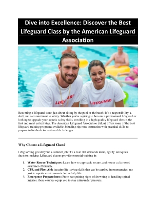 Lifeguard Class