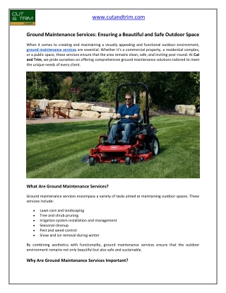 Ground Maintenance Services