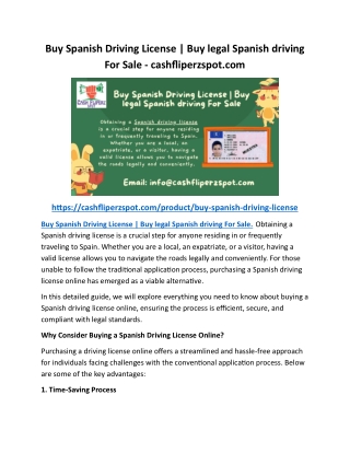 Buy Spanish Driving License Buy legal Spanish driving For Sale - cashfliperzspot