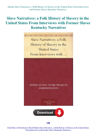 eBooks Slave Narratives a Folk History of Slavery in the United States From Interviews with Former S