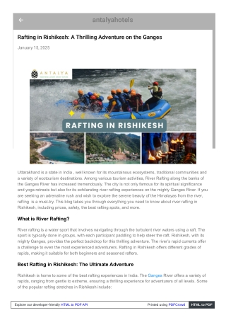 Rafting in Rishikesh A Thrilling Adventure on the Ganges