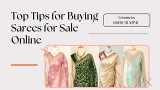 Top Tips for Buying Sarees for Sale Online