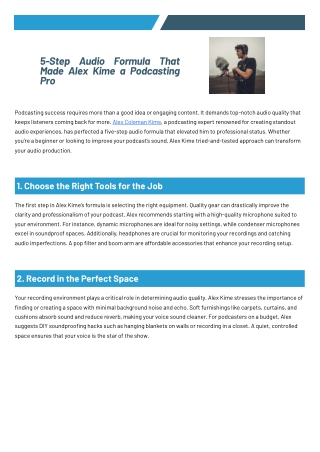 5-Step Audio Formula That Made Alex Kime a Podcasting Pro