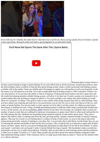 Sports Betting Secrets - 5 Easy Tips The Way To Win Sports Betting