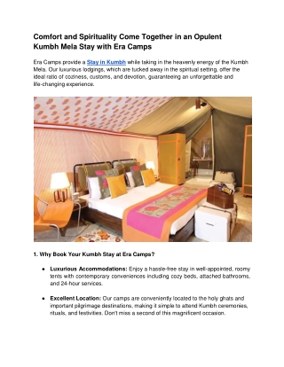 Comfort and Spirituality Come Together in an Opulent Kumbh Mela Stay with Era Camps