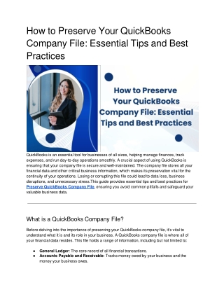 How to Preserve Your QuickBooks Company File_ Essential Tips and Best Practices