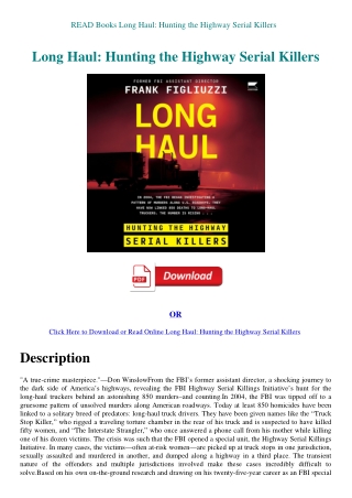 READ Books Long Haul Hunting the Highway Serial Killers