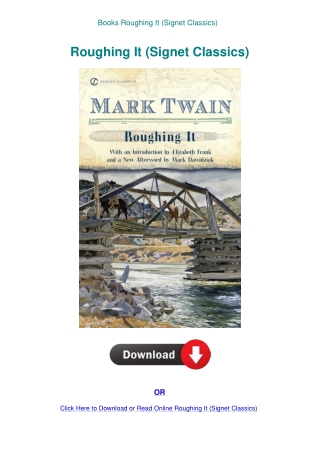 Books Roughing It (Signet Classics)