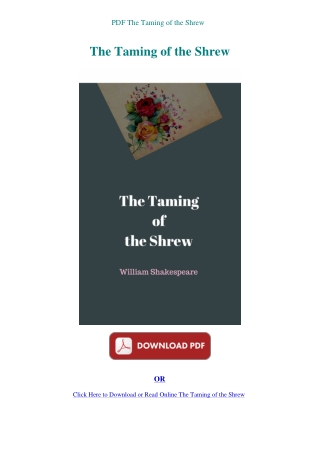 PDF The Taming of the Shrew