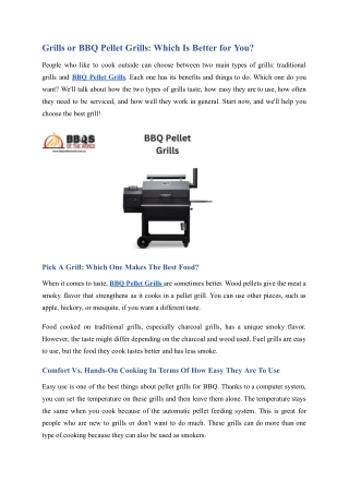 Grills or BBQ Pellet Grills Which Is Better for you