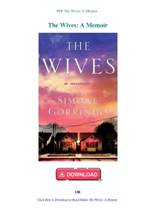 PDF The Wives A Memoir