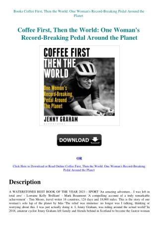 Books Coffee First  Then the World One Woman's Record-Breaking Pedal Around the Planet