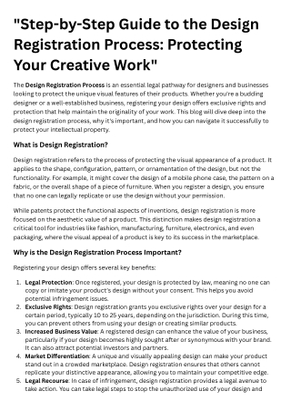 Step-by-Step Guide to the Design Registration Process Protecting Your Creative Work