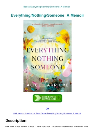 Books EverythingNothingSomeone A Memoir