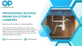 Blocked Drains Canberra