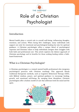 Understanding the Role of a Christian Psychologist