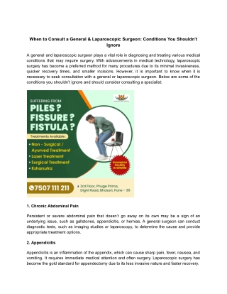 When to Consult a General & Laparoscopic Surgeon_ Conditions You Shouldn’t Ignore