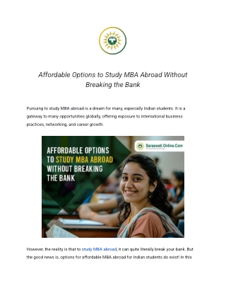 Affordable Options to Study MBA Abroad Without Breaking the Bank