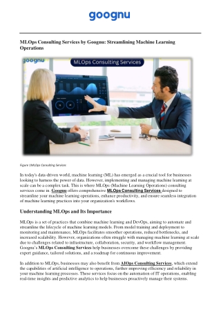 Best MLOps Consulting Services – Goognu