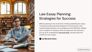 Law Essay Planning Strategies for Success