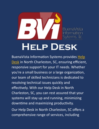 Help Desk: Empowering Your Team with Reliable Solutions in North Charleston, SC