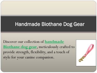 Handmade Biothane Dog Gear