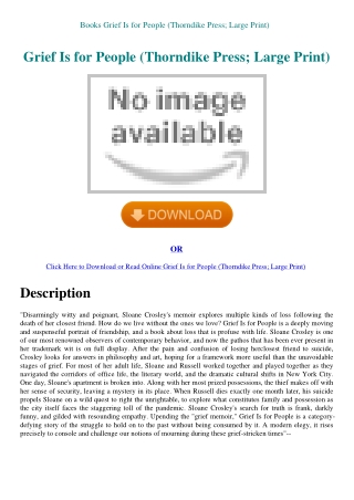 Books Grief Is for People (Thorndike Press; Large Print)