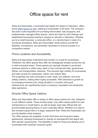 office space for rent