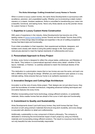 The Alcka Advantage_ Crafting Unmatched Luxury Homes in Toronto