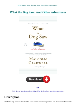 PDF Books What the Dog Saw And Other Adventures