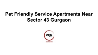 Pet Friendly Service Apartments Near Sector 43 Gurgaon