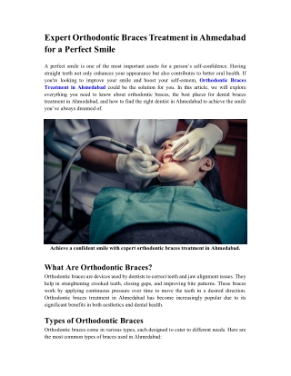 Expert Orthodontic Braces Treatment in Ahmedabad for a Perfect Smile