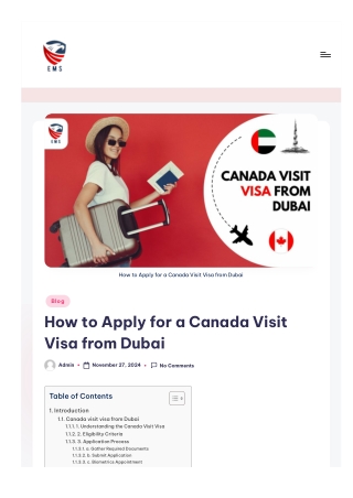 How to apply for Canada visit visa from Dubai
