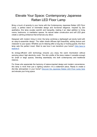 Elevate Your Space_ Contemporary Japanese Rattan LED Floor Lamp