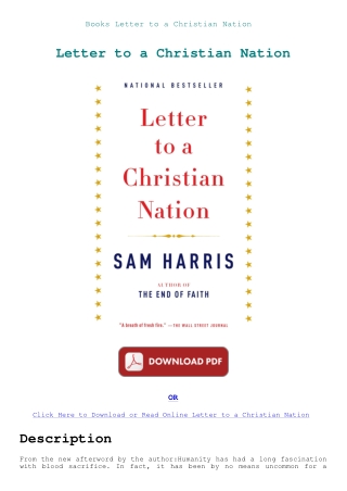 Books Letter to a Christian Nation