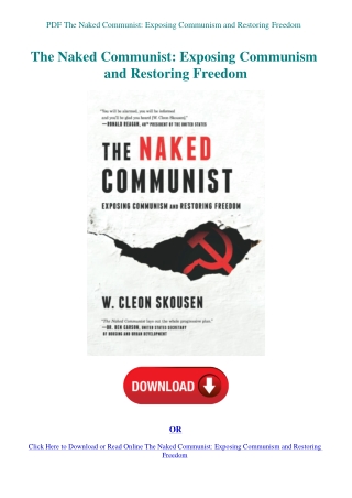 PDF The Naked Communist Exposing Communism and Restoring Freedom