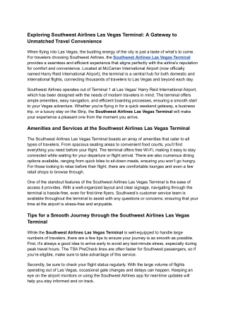 Southwest Airlines Las Vegas Terminal