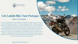 Leh Ladakh Bike Tour Packages