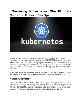 Mastering Kubernetes_ The Ultimate Guide for Modern DevOps