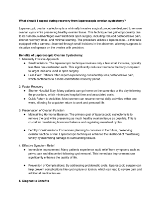 What should I expect during recovery from laparoscopic ovarian cystectomy_ (1)