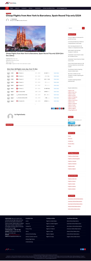 Cheap Flights from New York to Barcelona, Spain Round Trip only $324