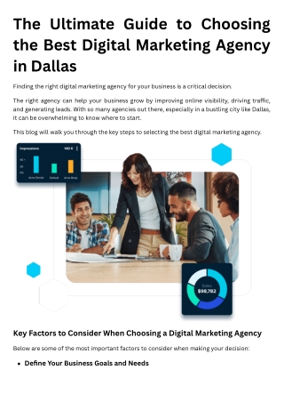 The Ultimate Guide to Choosing the Best Digital Marketing Agency in Dallas