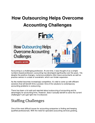 How Outsourcing Helps Overcome Accounting Challenges