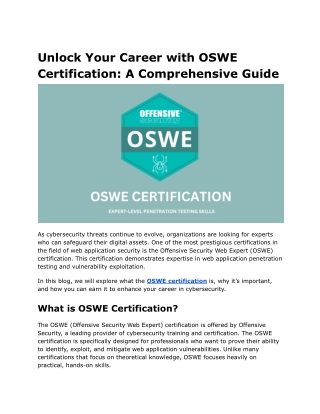 Unlock Your Career with OSWE Certification_ A Comprehensive Guide