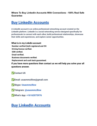 Where To Buy Linkedin Accounts With Connections
