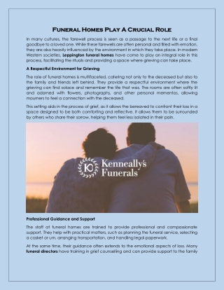 Funeral Homes Play A Crucial Role