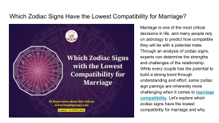 Which Zodiac Signs Have the Lowest Compatibility for Marriage_
