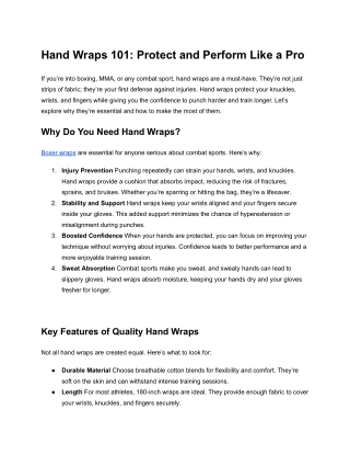 Ultimate Hand Wraps for Maximum Protection and Comfort