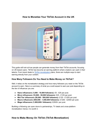 How to Monetize Your TikTok Account in the UK